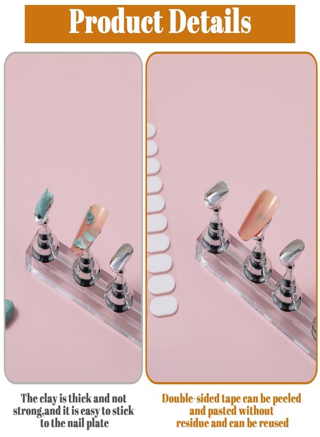 HaiFafafaing 1200 PCS Double Sided Tape for Nail Display, Nail Stand Sticky Tabs, Nano Adhesive, White Transparent - Image 4